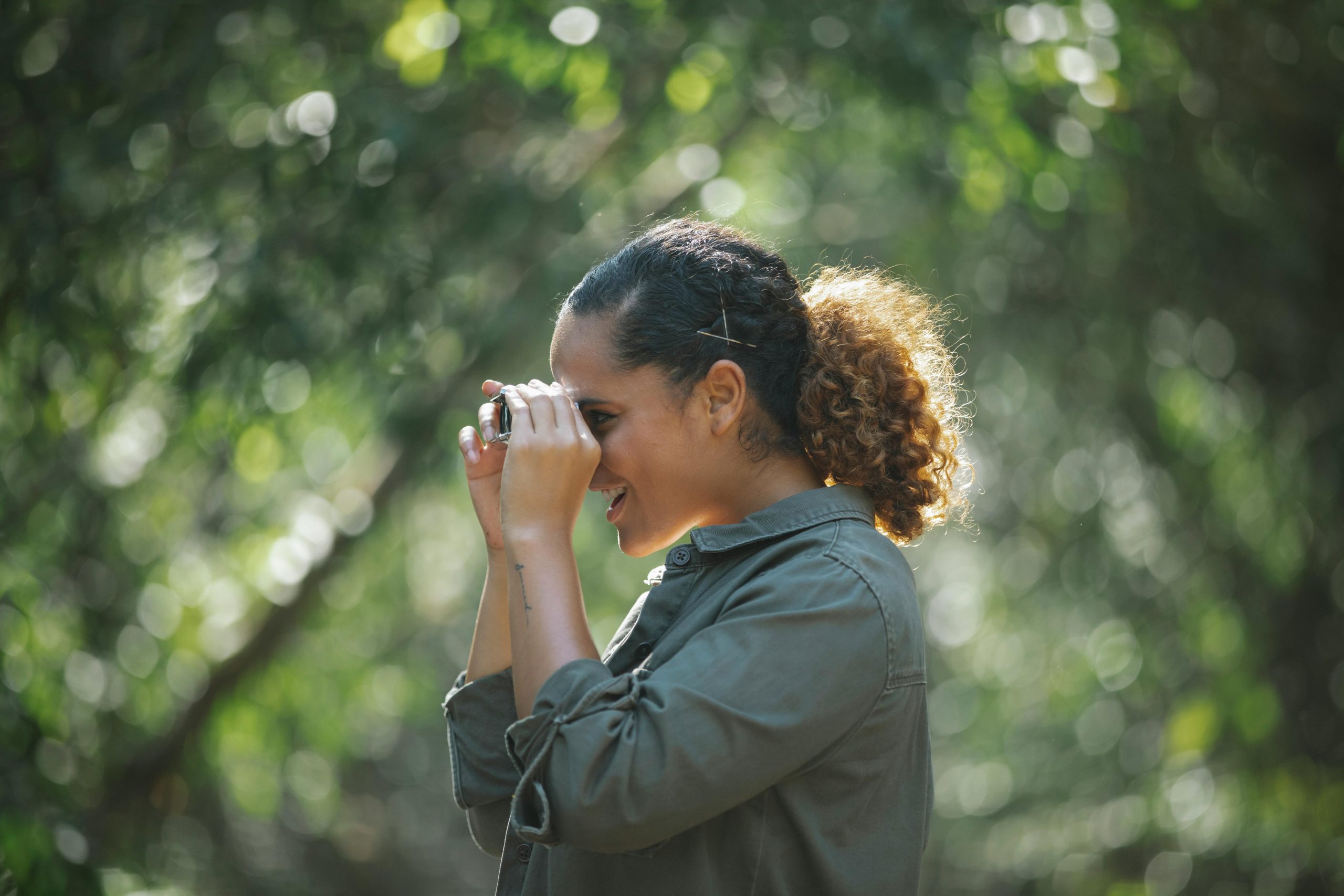 A researcher testing a watch altimeter outdoors