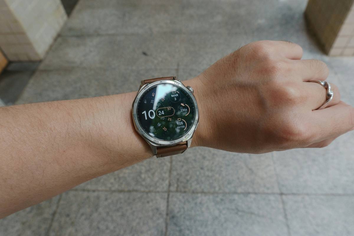 Close-up image showing the barometric pressure sensor inside a modern watch altimeter