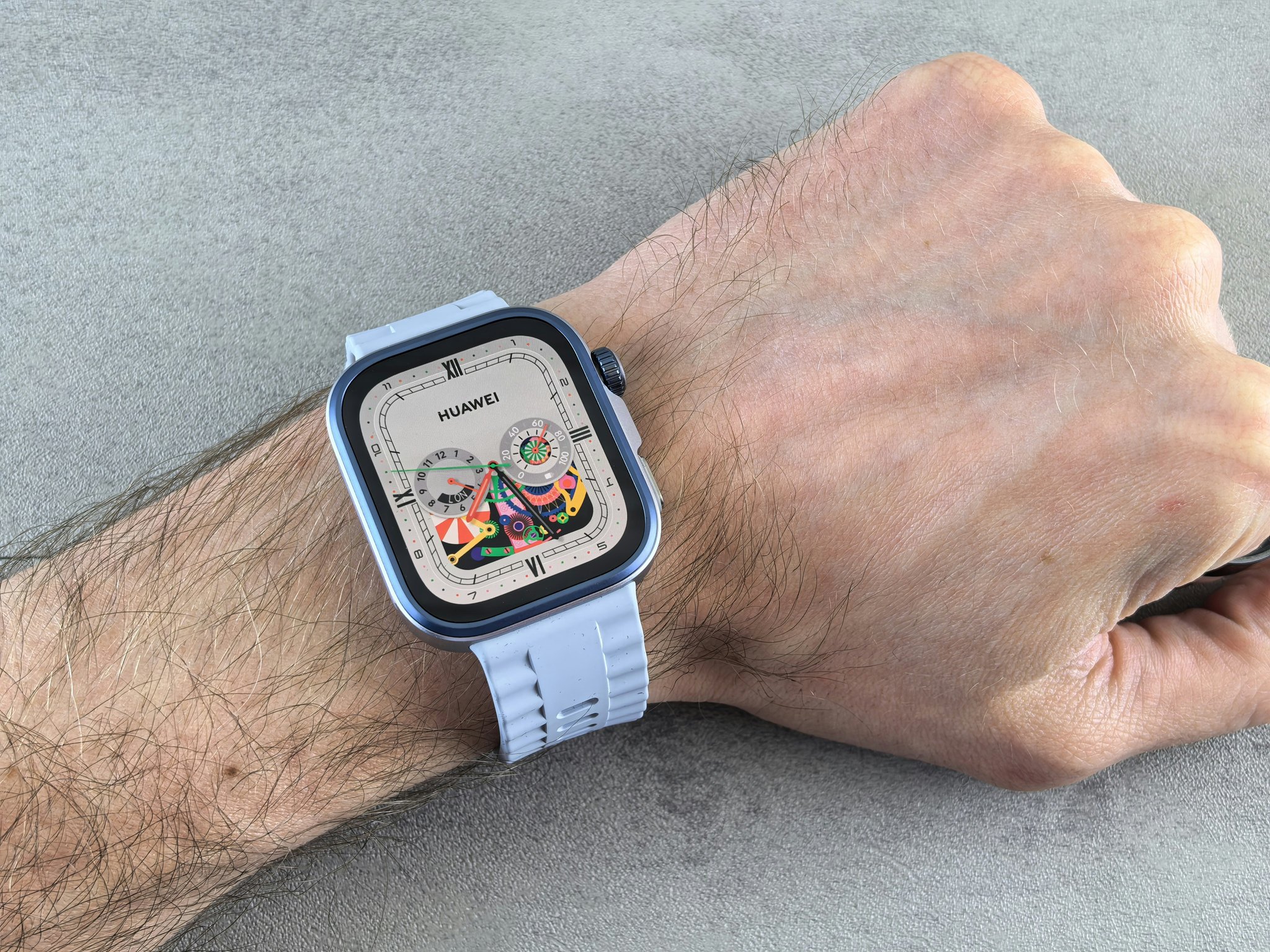 Watch Altimeter on Hiker’s Wrist Showing Elevation Gains