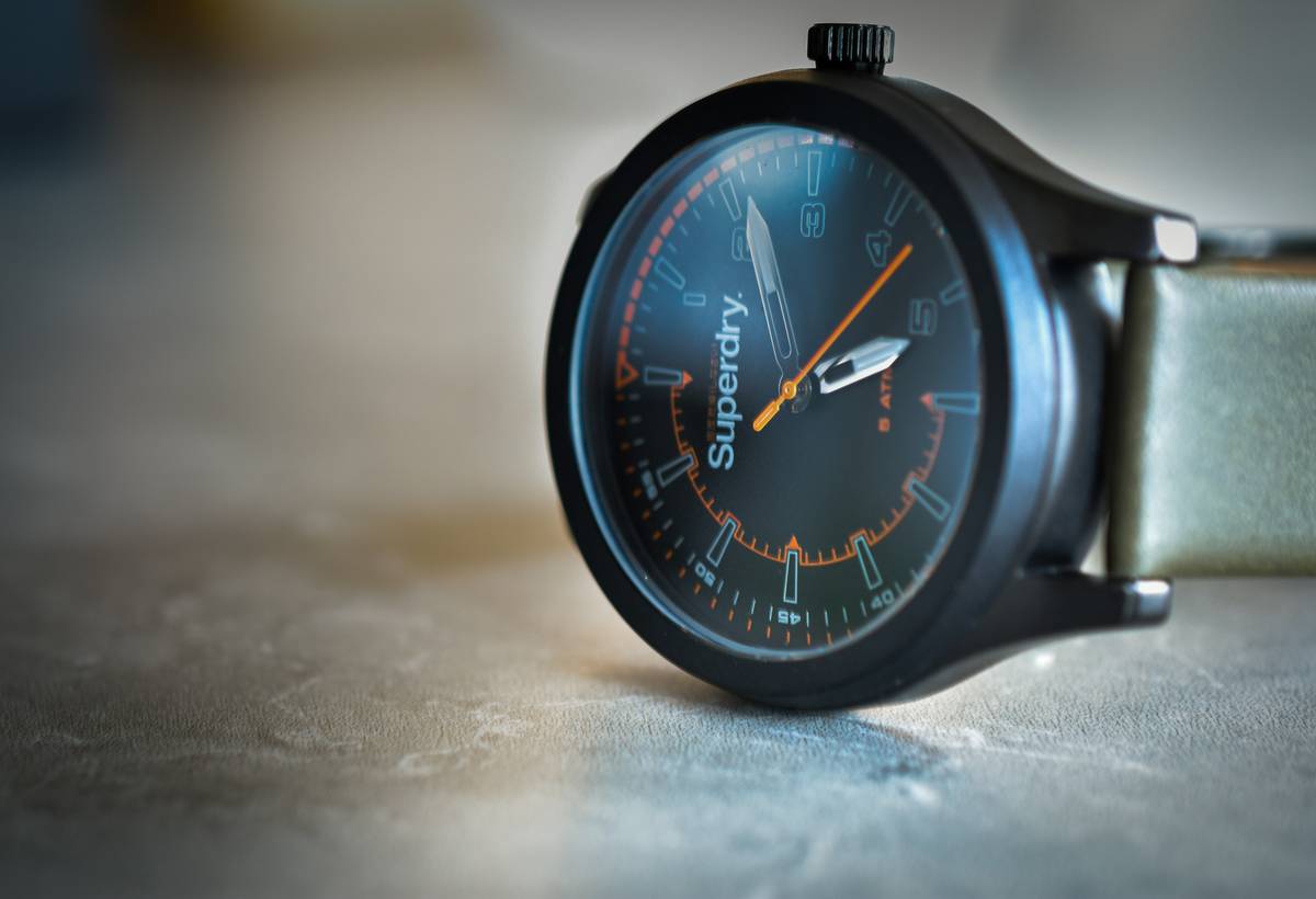 Close-up image of an advanced altimeter news watch displaying altitude data